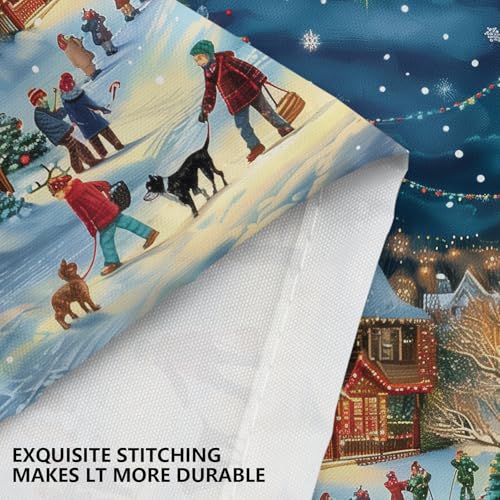 Christmas Shower Curtain Set with Hooks - 72x72in Waterproof Fabric Holiday Tree Farmhouse