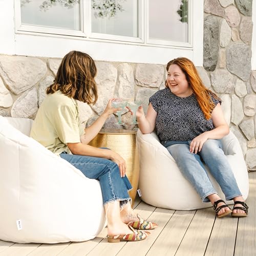 Big Joe Milano Outdoor Beanbag Chair White Marine - Weatherproof Deck & Patio Seat