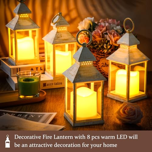 Sumind 8 Pack 9" Decorative Lanterns with Flameless Candles