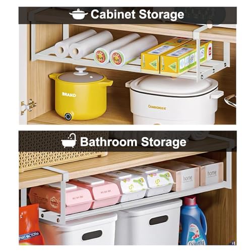 Adjustable Expandable Shoe Rack Organizer 2 Pack White Under Cabinet Storage