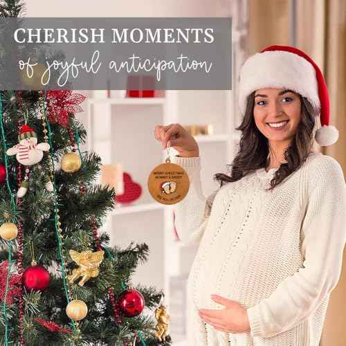 2 Layers Wooden Expecting Ornament 2025, Pregnancy Announcement Gender Reveal Ideas for New Mom to Be, Husband, Wife, Expecting Parents to Be Unique Gifts for Christmas, Thanksgiving