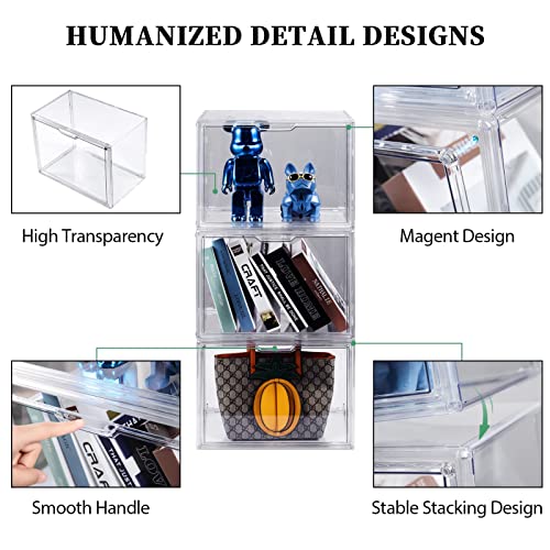 Clear Acrylic Purse Organizer Display Case 5 Pack - Large Storage for Bags