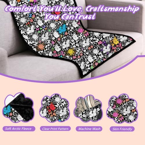 ZHOYIMIMI DIY Cozy Coloring Blanket with 24 Markers - Flower Variation, Personalizable Art Blanket for Kids & Adults