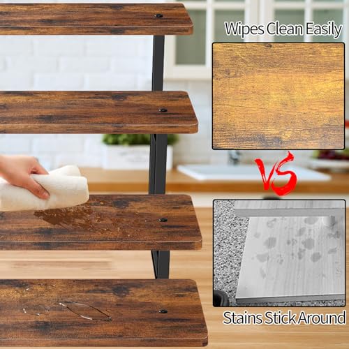 2 Pack Wooden Cupcake Stand 4 Tier Dessert Display Set for Weddings & Parties