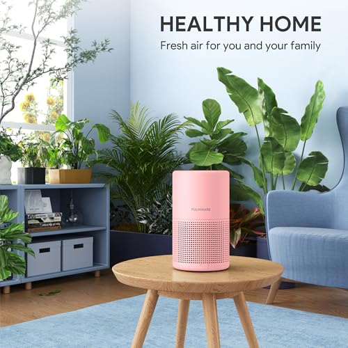 Pink HEPA Air Purifier for Bedroom - 1 Pack, FULMINARE H13 Filter
