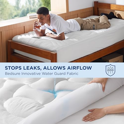 Bedsure Twin XL Mattress Protector Waterproof Deep Pocket 8-21 Inches White