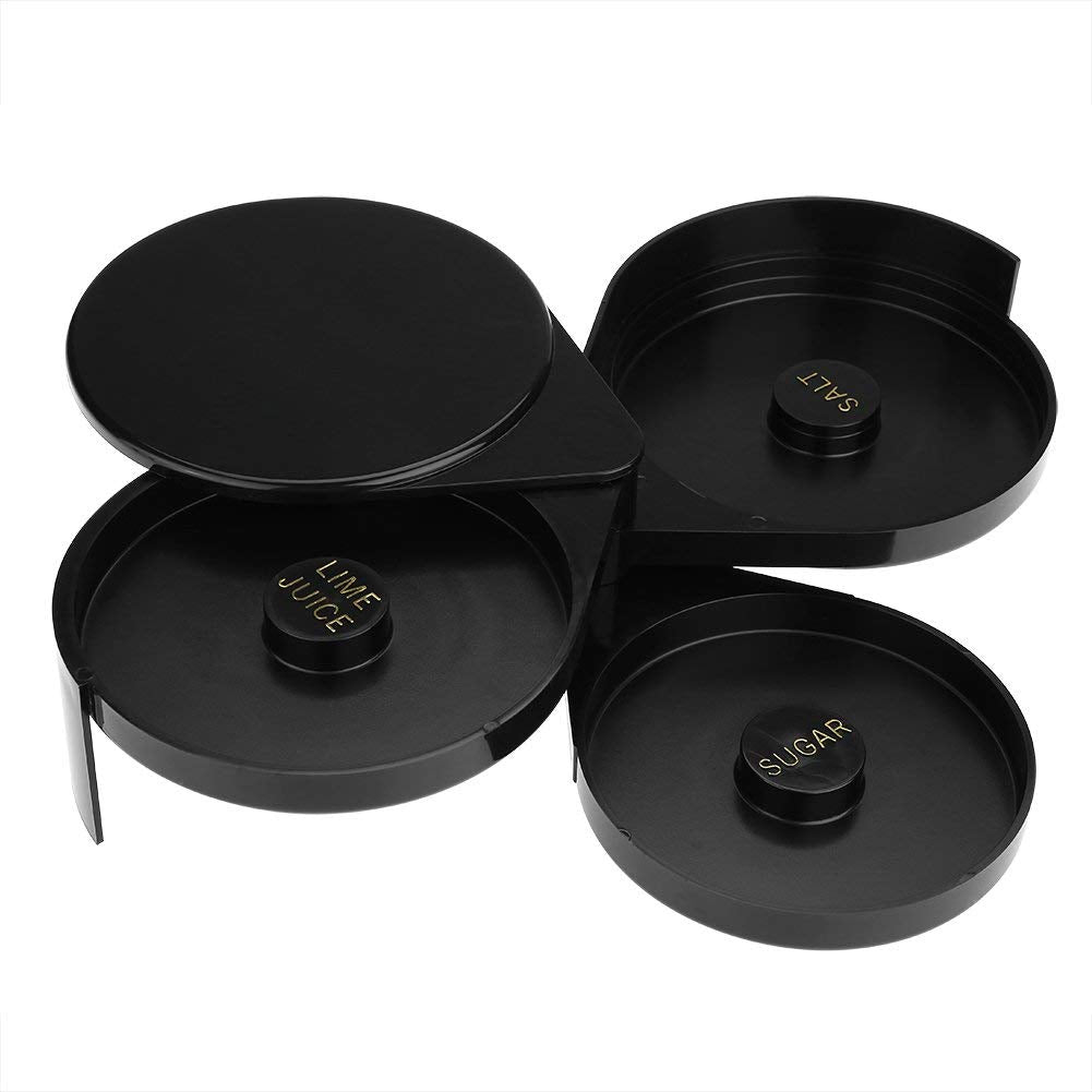 Margarita Salt Rimmer Set, 3 Tier Bar Glass Rimmer Bartender Tool for Margarita and Cocktail Salt Box Container