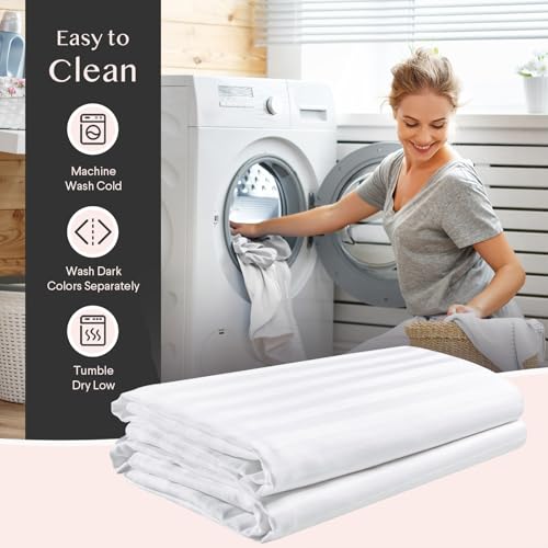 King Size Cotton Pillow Protectors 600TC Set of 4 - White, Breathable & Durable