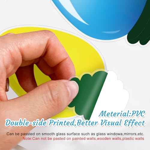 Cinrobiye 9 Sheets Christmas Bulb Light Window Clings Winter Christmas Car Refrigerator Decorations Stickers Door Window Seasons Decals for Holiday Xmas Christmas Home Kitchen Living Room (Bulb Light)