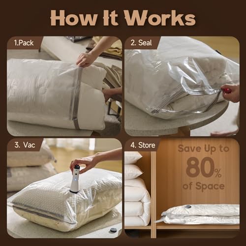 Vacbird Jumbo Vacuum Storage Bags for Bedding & Blanket Storage - 15 Pack