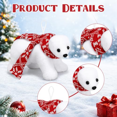 Yinder 6 Pcs 7.5in Polar Bear Christmas Ornaments for Tree Decor – Festive 3 Styles