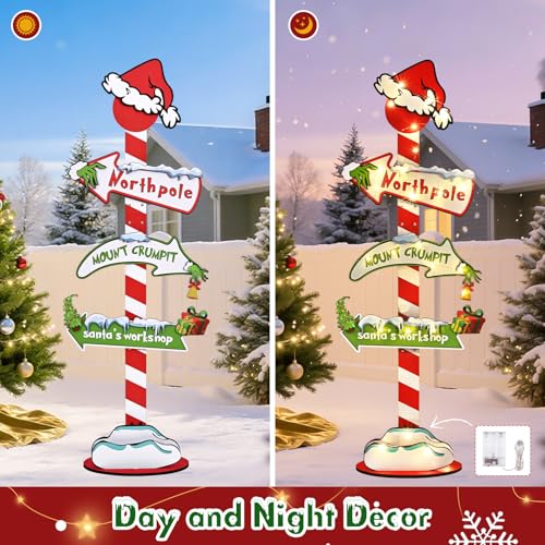 Yinhua 45 Inch Lighted Christmas Sign Indoor Holiday Decor - Red & Lime Green, Large Winter Party Display