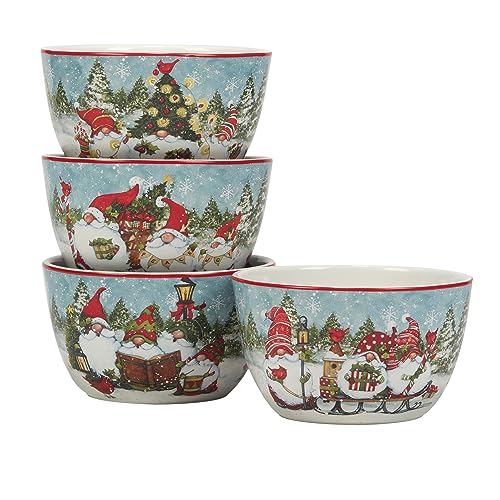 Certified International Christmas Gnomes Dinnerware Set, Service for 4