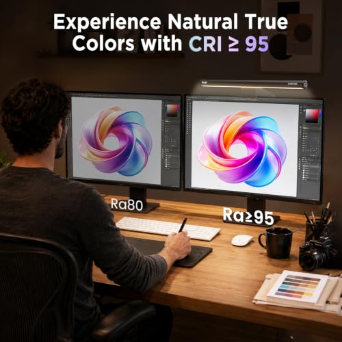 Quntis RGB Backlight Monitor Light Bar 15.7 Inch Eye Care Dual Light for Gaming & Work