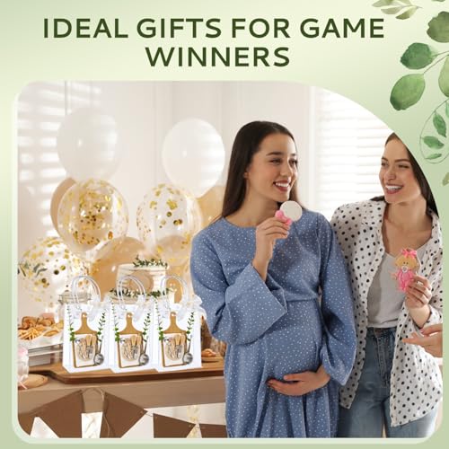 Wishfond 6-Piece Bamboo Baby Shower Gift Set with Cheese Boards & Utensils - Silver Square