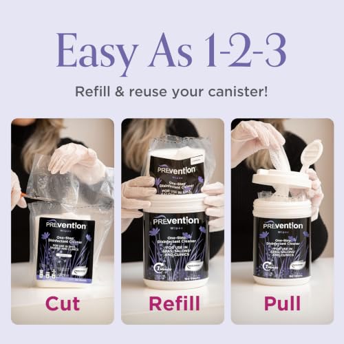 Prevention Disinfectant Wipes Refill Pack - 160 Count Bulk Surface Sanitizing for Salons & Clinics