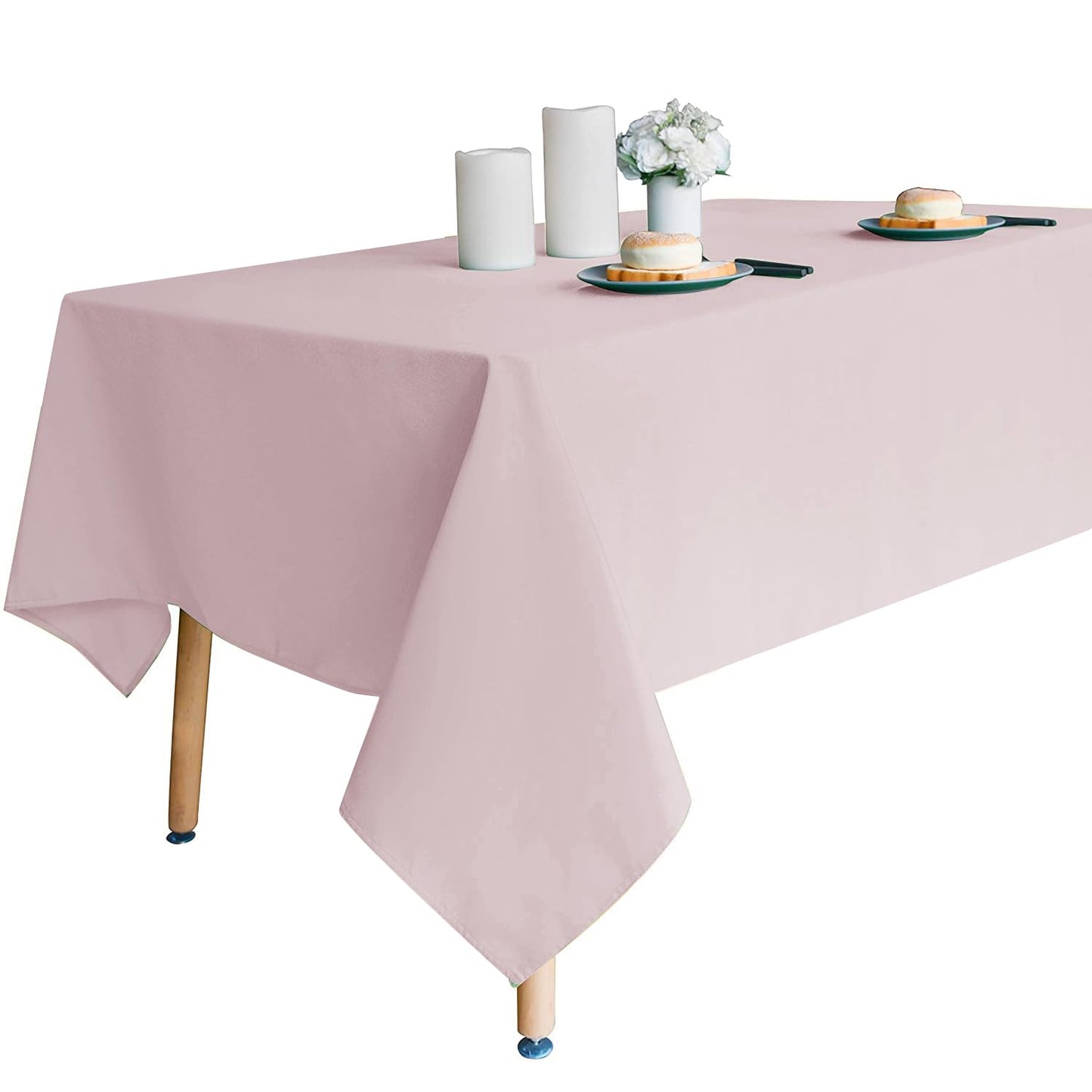 Obstal Dusty Pink Rectangle Table Cloth - Heavy Duty Water Resistance Polyester Tablecloth, Decorative Fabric Table Cover for Outdoor and Indoor Use, 60x120 Inch