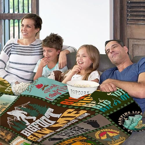 Bigfoot Camping Blanket 50x60in Soft Outdoor Throw for Travelers & Home
