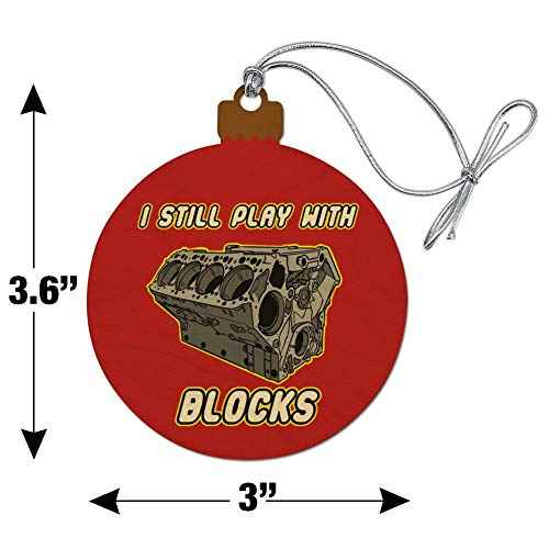GRAPHICS & MORE I Still Play with Blocks Automotive Mechanic Car Engine Wood Christmas Tree Holiday Ornament