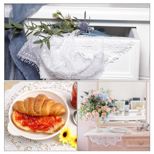 uxcell Light Purple Retro Lace Placemat 12x16 Inch 2-Pack Embroidered Table Mats
