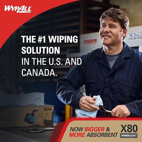 Heavy Duty Blue Cleaning Cloths - Jumbo Roll, 455 Absorbent Towels for Industrial Use