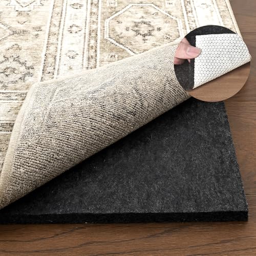 8' x 10' Deep Dream Felt Rug Pad with Rubber Backing - Non-Slip Cushioned Rug Gripper