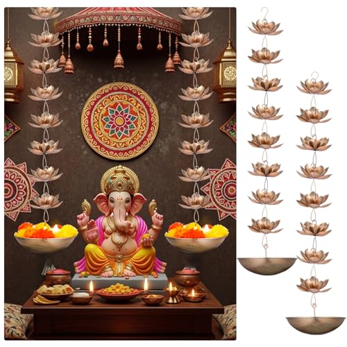 Classic Style Metal Hanging Urli Bowl Set for Diwali & Festive Decor