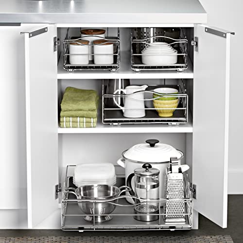 simplehuman 20-Inch Pull-Out Cabinet Organizer - Heavy-Gauge Steel Frame, Silver - 20 Inch