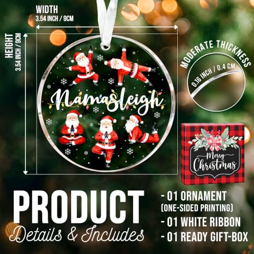 ZAGKOO Yoga Christmas Ornament 2026 – Santa Poses, Gift for Yoga Lovers