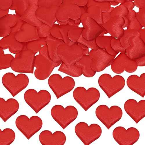 ONLYKXY 200Pcs 3.5cm Big Sponge Confetti Decor Glitter Flower Heart Shape Petals Table Decoration for Wedding Party Valentine's Day Scatter Ponge Petal Confetti (Red)
