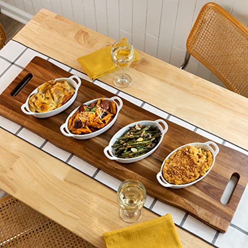 Home Beets Dark Acacia Serving Board 36x12 Inch Rectangular Cheese Platter