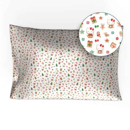 Collectibles Hello Kitty Santa Holiday Christmas Beauty Silky Satin Standard Pillowcase Cover 20x30 for Hair and Skin, (Officially Licensed Product) by Franco