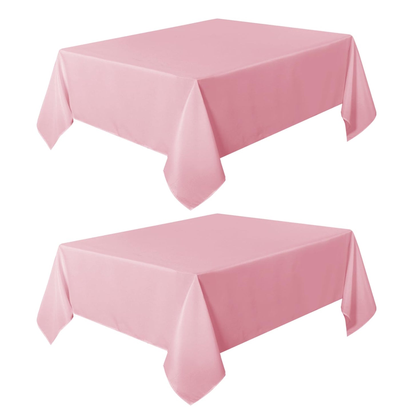 sancua 2 Pack Pink Tablecloth 60 x 102 Inch, Rectangle Table Cloth for 6 Feet Tables - Stain and Wrinkle Resistant Washable Polyester Table Cover for Dining Tables, Valentines Parties