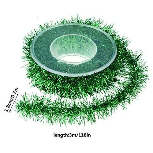 Tongcloud 4 Rolls Christmas Tinsel Ribbon Metallic Wire Garland Tinsel Wire Garland Metallic Glitter Ribbon for Christmas Wedding Birthday Party