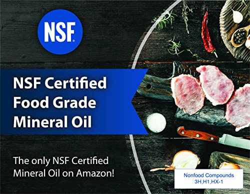 Food Safe Mineral Oil Gallon for Cutting Boards & Kitchen Equipment - NSF Certified 128oz