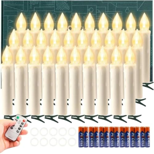 Koopower 30 LED Candles with Timer & Batteries for Christmas Tree