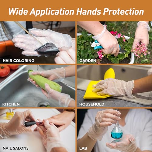 Vinyl Disposable Gloves Large Pack of 1000 Clear - Powder-Free, Ambidextrous