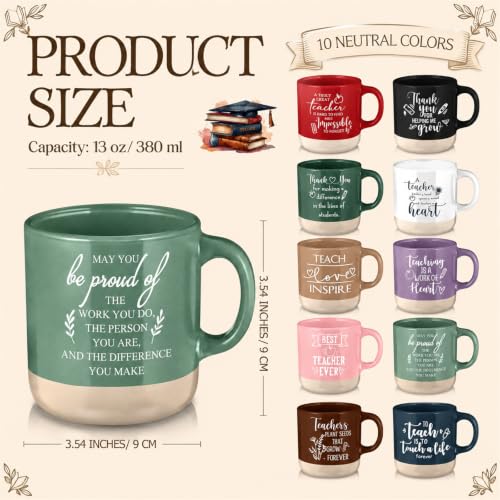 Didaey 20 Pcs Teacher Appreciation Coffee Mug Set, Pastel Color, 13 oz, Bulk Gifts