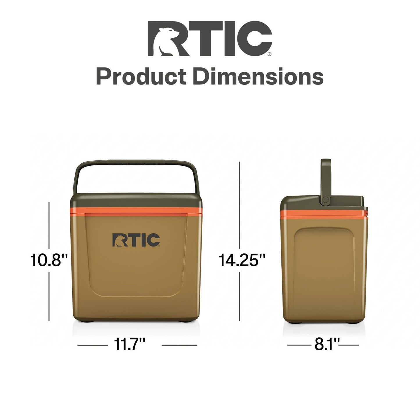 RTIC 8 QT Road Trip Personal Cooler, Small, Compact, Insulated, Portable Ice Chest Box for Food, Drink, Beverage, Beach, Camping, Picnic, Fishing, Boat, 12-Can Capacity, Trailblazer