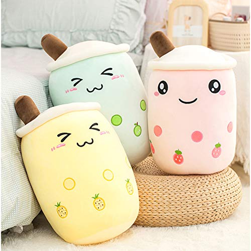 Boba Plushie, 9.4 in Boba Plush Pillow Toy Hugging Pillow Gifts for Kids, Valentine, Christmas (Pink Strawberry)