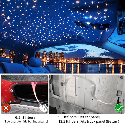 Twinkle 550pcs Fiber Optic Star Ceiling Kit - 0.03in 9.8ft, RGBW Music/Voice Activated