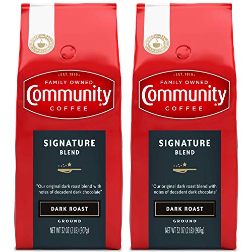 Community Coffee Signature Blend Ground Coffee - 32 Ounce Pack of 2 - Dark Roast, 100% Arabica, Rich Flavor