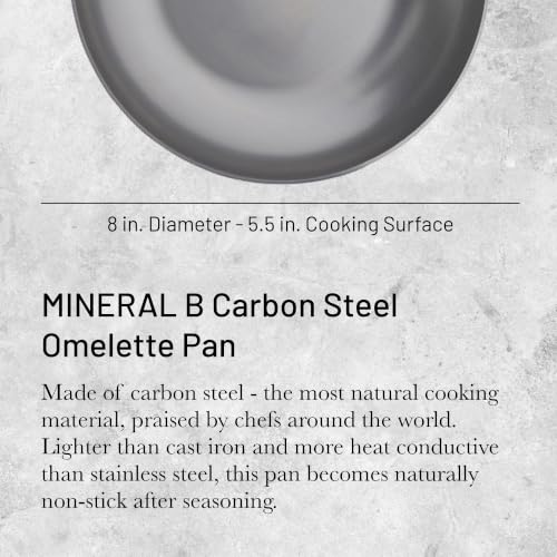 de Buyer 8-Inch Carbon Steel Omelette Pan – Naturally Non-Stick, French Made