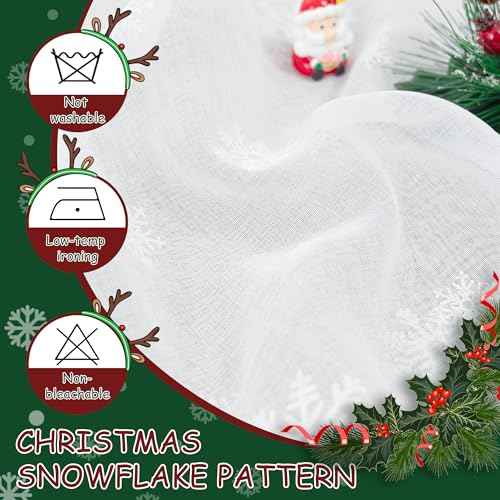 BGment Christmas Curtains for Living Room 84 Inches Long 2 Panels - Snowflake Linen Look Sheer White Curtains Rod Pocket Window Drapes for Bedroom Xmas Holiday Decoration, Each Panel 52 x 84 Inch