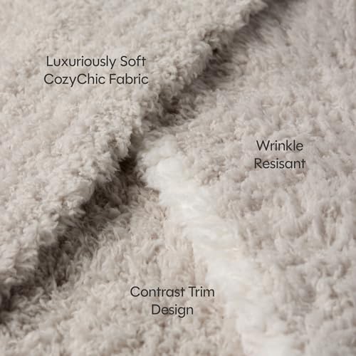Barefoot Dreams CozyChic Contrast Tip Blanket Silver-Pearl 45x60" Luxury Throw