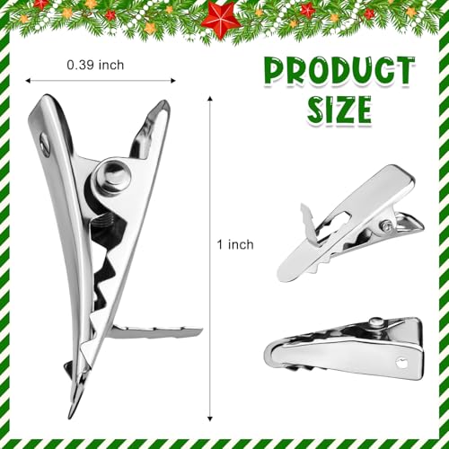 100Pcs Christmas Ornament Clip for Tree, Flowers Alligator Clips Decor