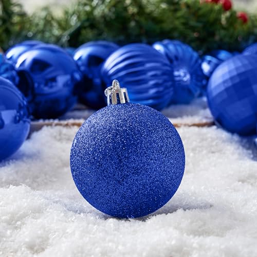 Joiedomi Blue 24 Pcs Christmas Ball Ornaments Set 2.36" Shatterproof Decorations