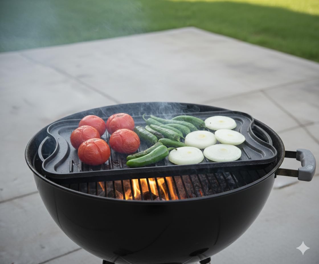 KANKA Grill Cast Iron Griddle - Extra Large Reversible Double-Sided Griddle for Gas Stove, BBQ Grill Plate, Flat Top Skillet for Stove Top, Outdoor Grill - 19.7in x 10.23in, Pre-Seasoned, Black