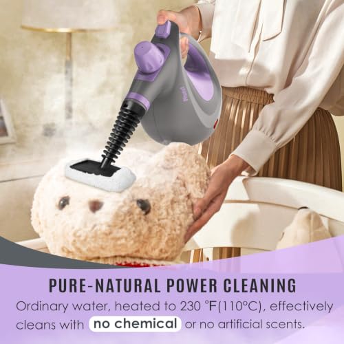 Pressurized Handheld Multi-Surface Steam Cleaner with 12 Accessories - Purple
