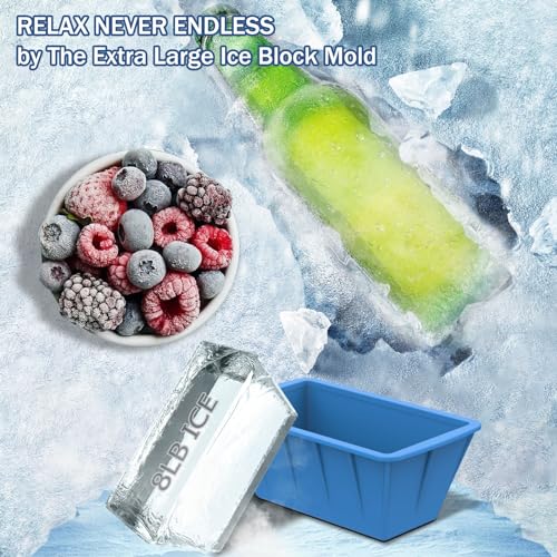8LB Blue Extra Large Silicone Ice Cube Molds for Cold Plunge Tub - 4 Pack